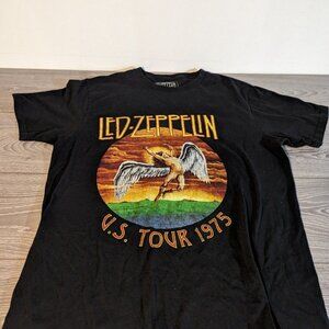 LED ZEPPELIN MENS 1975 US TOUR T SHIRT ORIGINAL AND AUTHENTIC LICENSE SHIRT LRG